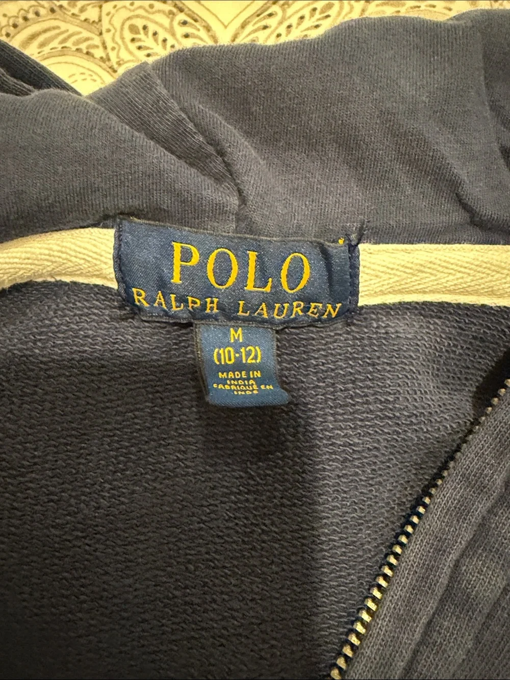 Ralph Lauren Kids Navy Zip Hoodie with White Polo Logo